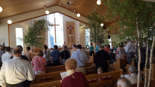 Picture of LCS members during a worship service